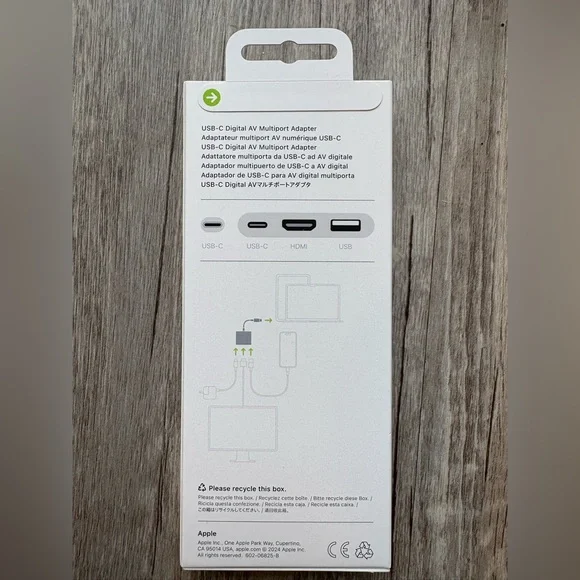 Apple USB-C Digital AV Multiport Adapter, Color: White, Model: A2119 - Picture 2 of 8
